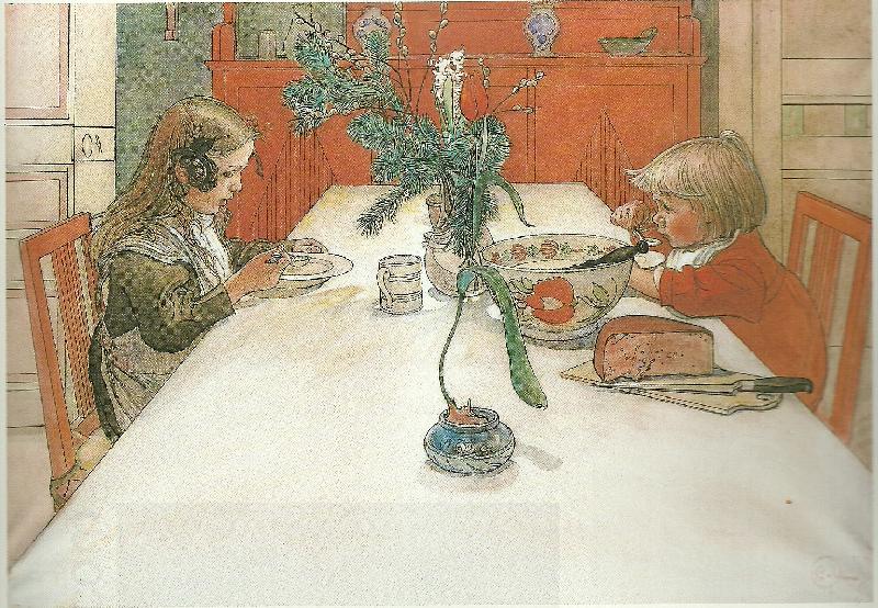 Carl Larsson aftonvarden oil painting picture